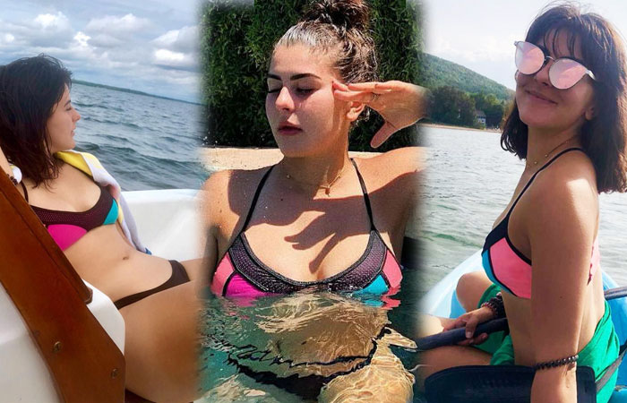 Tennis Player Bianca Andreescu enjoying in Swimsuit and beach